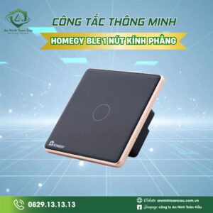 Công tắc thông minh Homegy BLE 1 nút kính phẳng