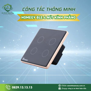 Công tắc thông minh Homegy BLE 4 nút kính phẳng